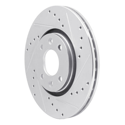 R1 Concepts R1 88-89 Eagle Medallion Front Right Drilled & Slotted Silver Brake Rotor