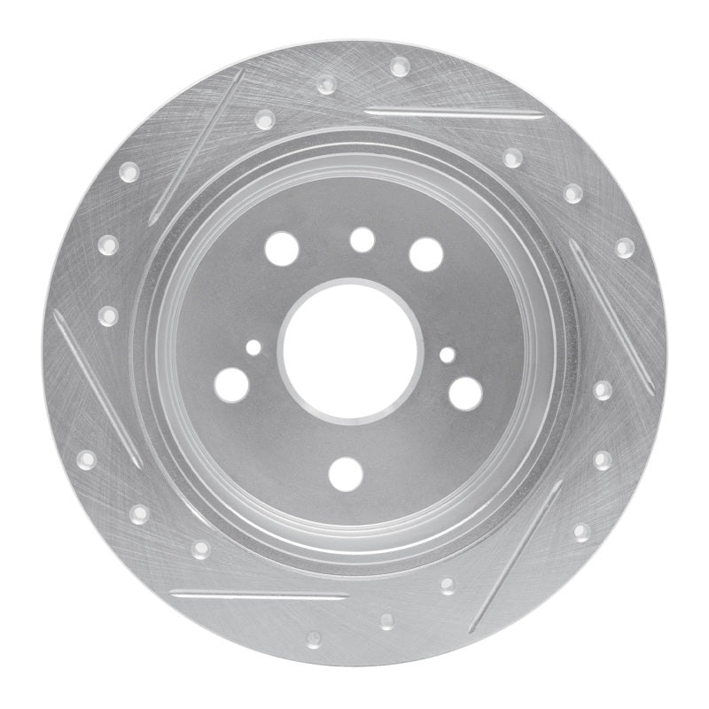 R1 Concepts R1 02-08 Lexus ES330 Rear Right Drilled & Slotted Silver Brake Rotor