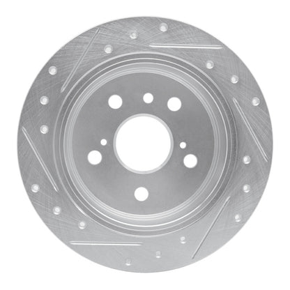 R1 Concepts R1 02-08 Lexus ES330 Rear Right Drilled & Slotted Silver Brake Rotor