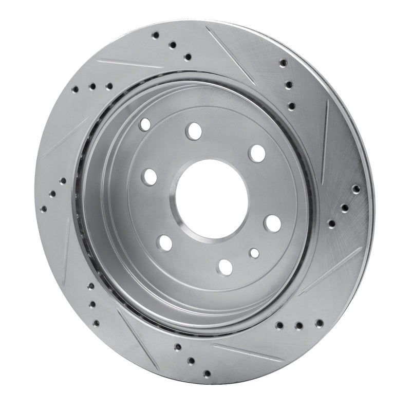 R1 Concepts R1 07-17 Buick Enclave Rear Left Drilled & Slotted Silver Brake Rotor
