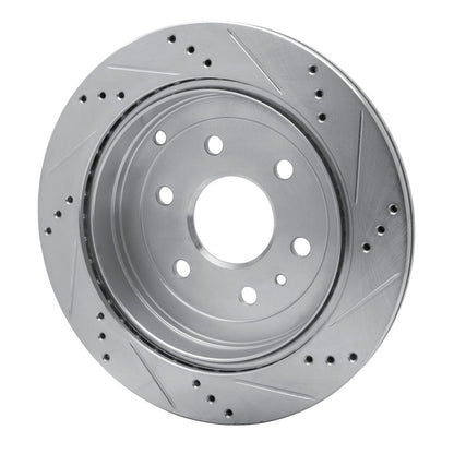 R1 Concepts R1 07-17 Buick Enclave Rear Left Drilled & Slotted Silver Brake Rotor