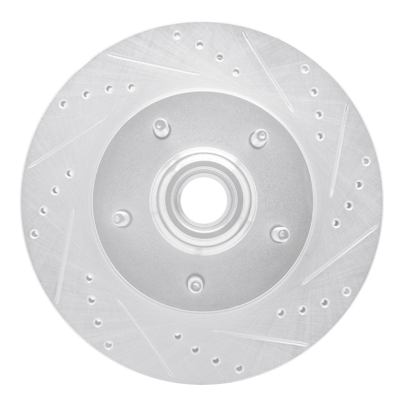 R1 Concepts R1 97-99 Ford F-150 RWD Front Right Drilled & Slotted Silver Brake Rotor