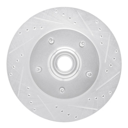 R1 Concepts R1 97-99 Ford F-150 RWD Front Right Drilled & Slotted Silver Brake Rotor