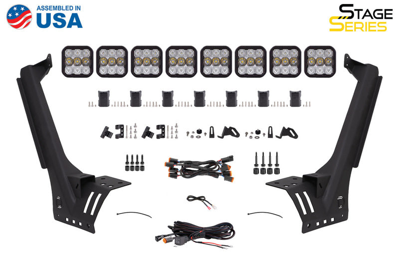 Diode Dynamics Jeep JL SS5 Pro CrossLink Windshield - Yellow Combo Lightbar Kit