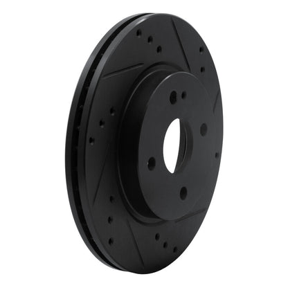 R1 Concepts R1 11-15 Mazda 2 (Mexico) Front Right Drilled & Slotted Black Brake Rotor