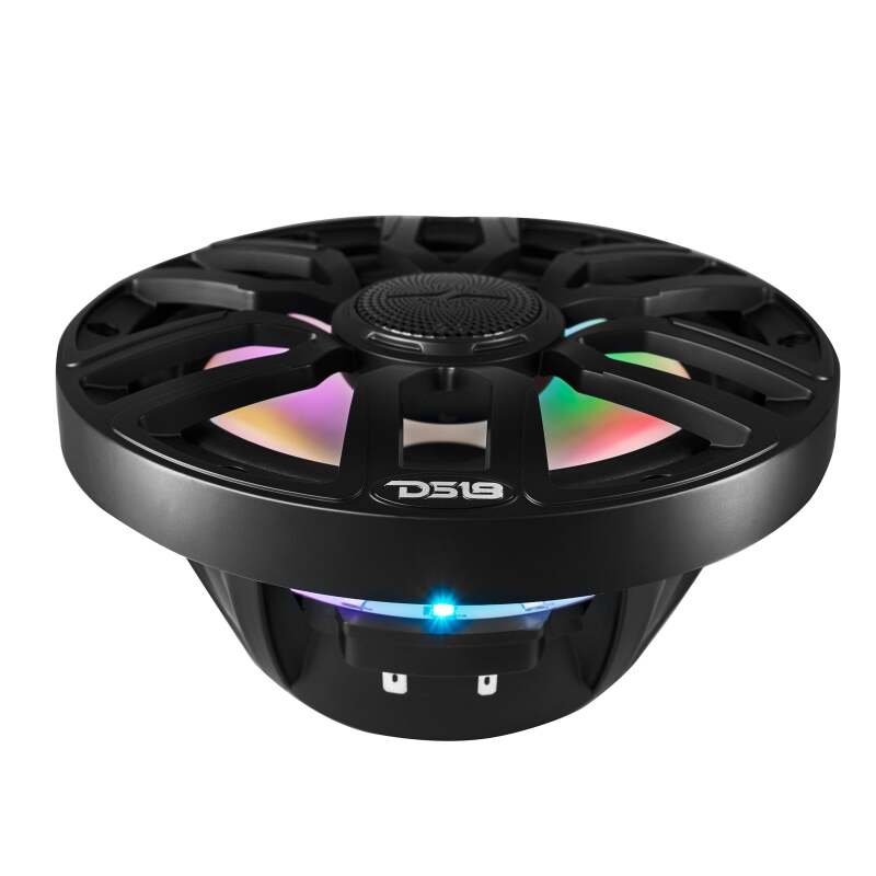 DS18 Marine 8in 2-Way 175 Watts RMS 4 ohm Digital LED Lights Bullet Tweeter Covers Included Black