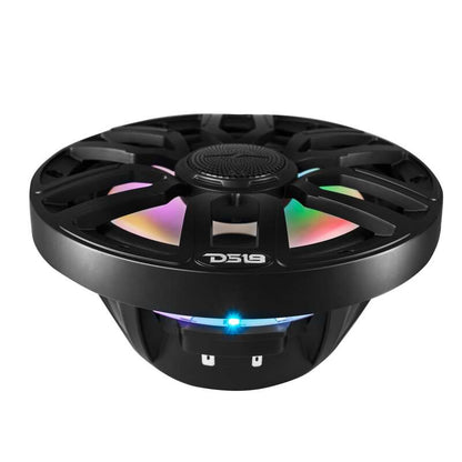 DS18 Marine 8in 2-Way 175 Watts RMS 4 ohm Digital LED Lights Bullet Tweeter Covers Included Black