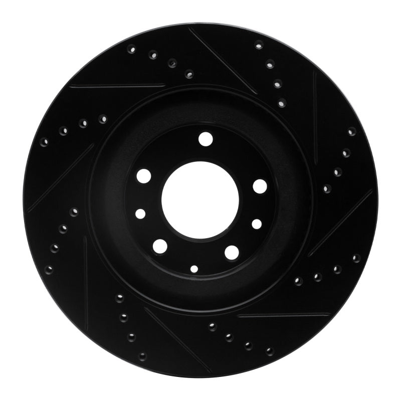 R1 Concepts R1 07-15 Mazda CX-9 Front Left Drilled & Slotted Black Brake Rotor