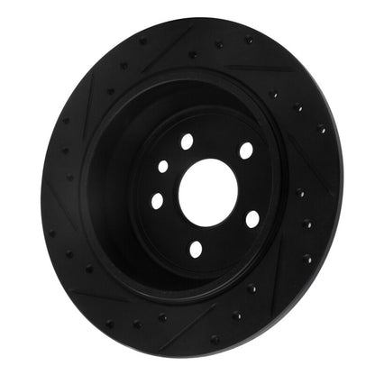 R1 Concepts R1 13-15 Land Rover LR2 Rear Right Drilled & Slotted Black Brake Rotor