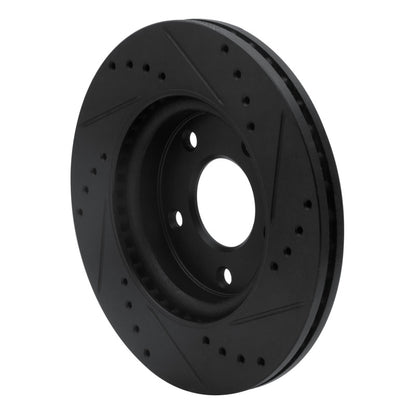 R1 Concepts R1 13-19 Nissan SENTRA Front Left Drilled & Slotted Black Brake Rotor