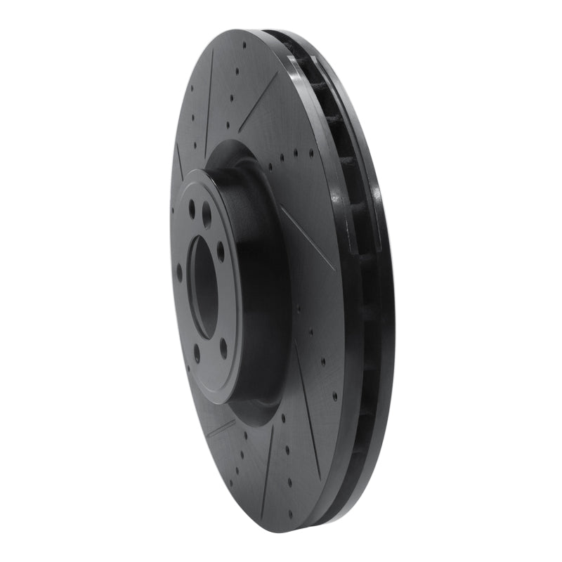 R1 Concepts R1 18-25 Land Rover Defender 110 Front Left Drilled & Slotted Black Brake Rotor