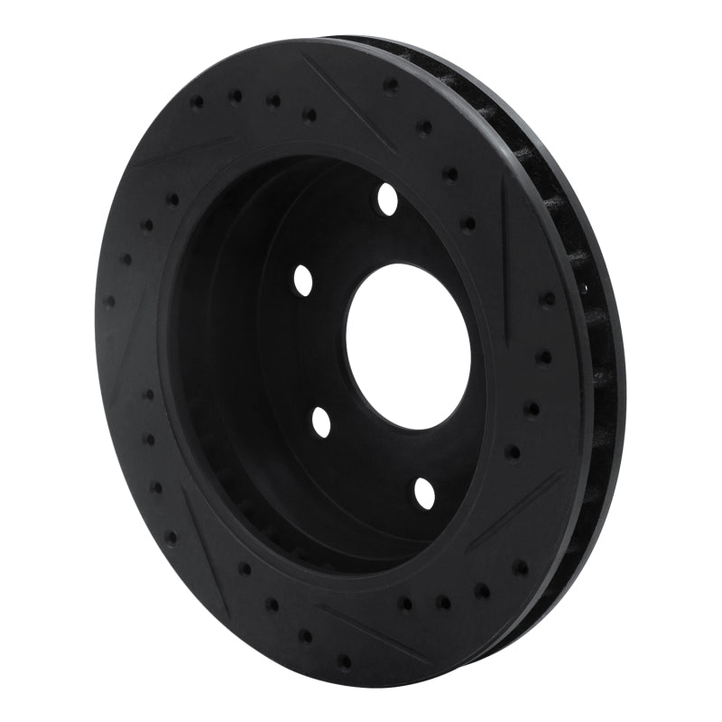 R1 Concepts R1 1988-2000 Cadillac Escalade Front Left Drilled & Slotted Black Brake Rotor