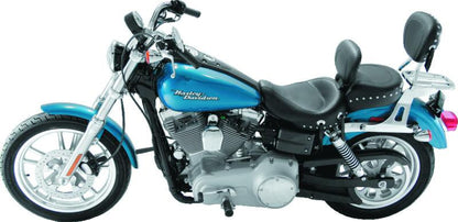Mustang Motorcycle Mustang 06-17 Harley Dyna Wide Touring Solo Seat w/Driver Backrest w/Studs - Black