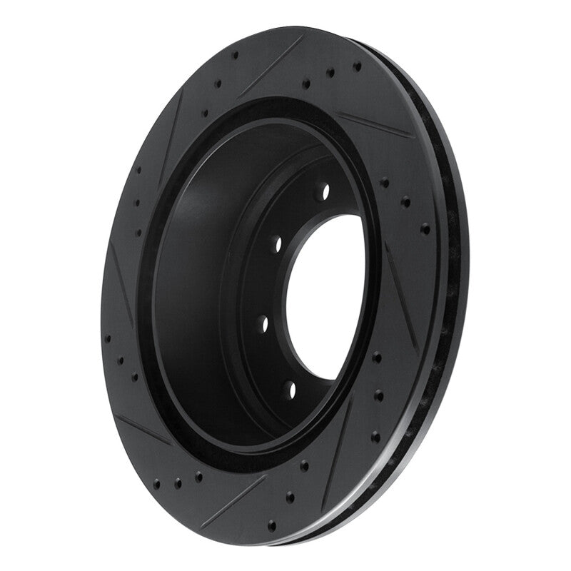 R1 Concepts R1 12-21 Nissan NV1500 Rear Right Drilled & Slotted Black Brake Rotor