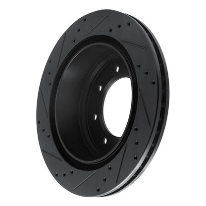 R1 Concepts R1 12-21 Nissan NV1500 Rear Right Drilled & Slotted Black Brake Rotor