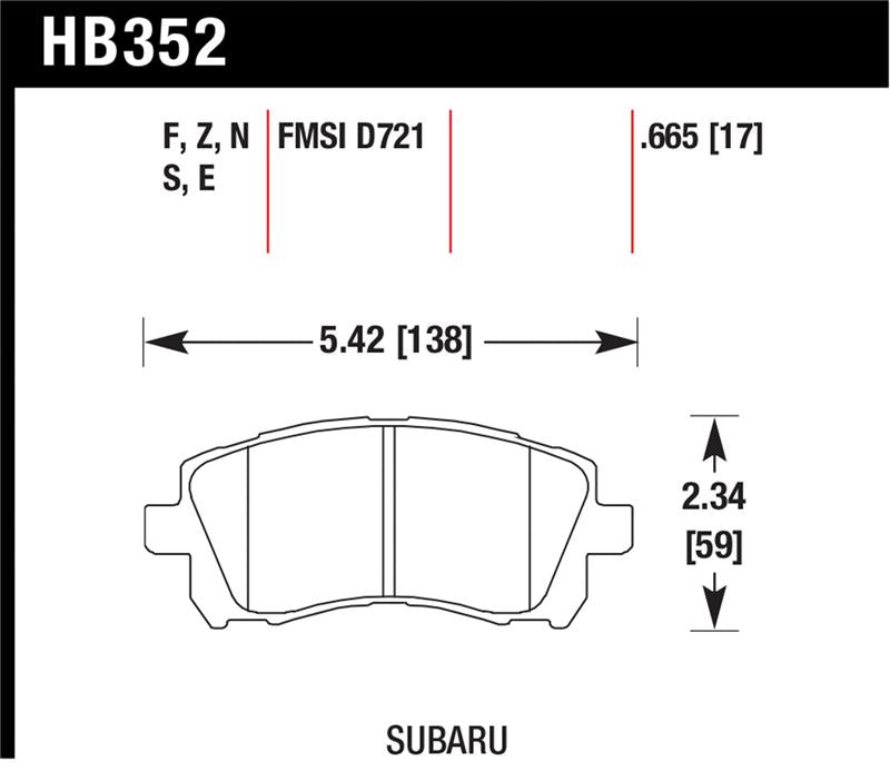 Hawk Performance Hawk 02-03 WRX / 98-01 Impreza / 97-02 Legacy 2.5L / 98-02 Forester 2.5L D721 Performance Ceramic St