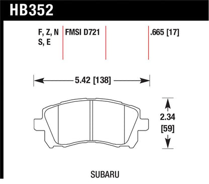Hawk Performance Hawk 02-03 WRX / 98-01 Impreza / 97-02 Legacy 2.5L / 98-02 Forester 2.5L D721 Performance Ceramic St