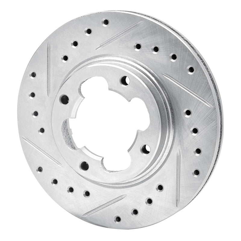 R1 Concepts R1 87-94 Subaru Justy Front Left Drilled & Slotted Silver Brake Rotor