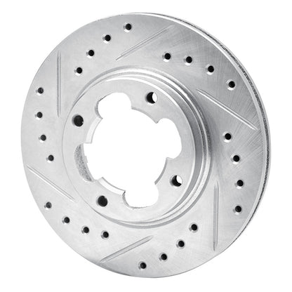 R1 Concepts R1 87-94 Subaru Justy Front Left Drilled & Slotted Silver Brake Rotor