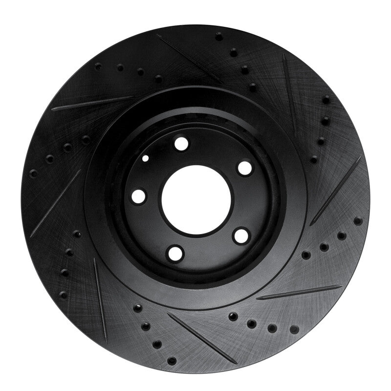 R1 Concepts R1 16-25 Mazda 6 Front Left Drilled & Slotted Black Brake Rotor