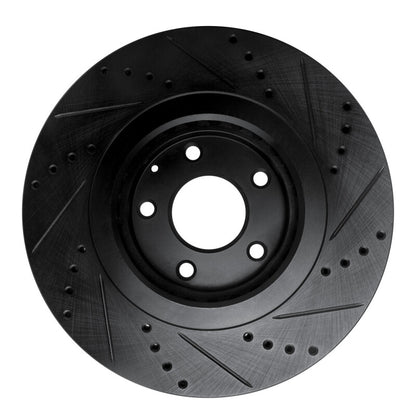 R1 Concepts R1 16-25 Mazda 6 Front Left Drilled & Slotted Black Brake Rotor