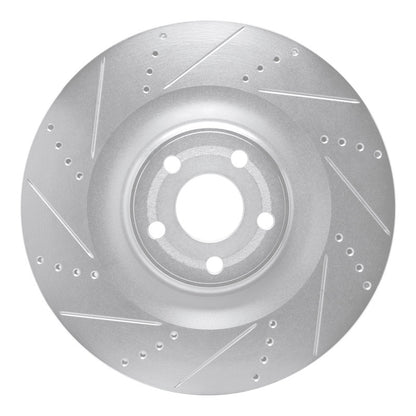 R1 Concepts R1 2021-2025 Ford Mustang Mach-E Front Left Drilled & Slotted Silver Brake Rotor