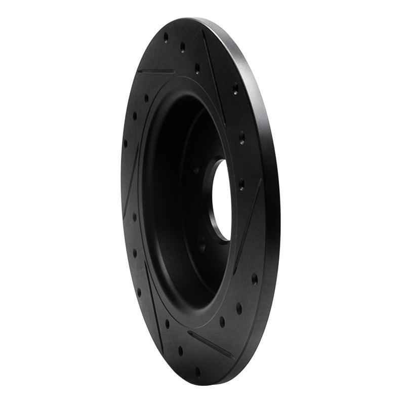 R1 Concepts R1 04-13 Volvo S40 Rear Left Drilled & Slotted Black Brake Rotor