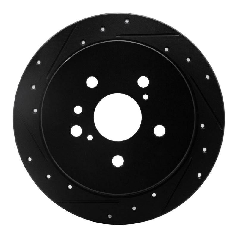 R1 Concepts R1 04-10 Toyota SIENNA Rear Left Drilled & Slotted Black Brake Rotor