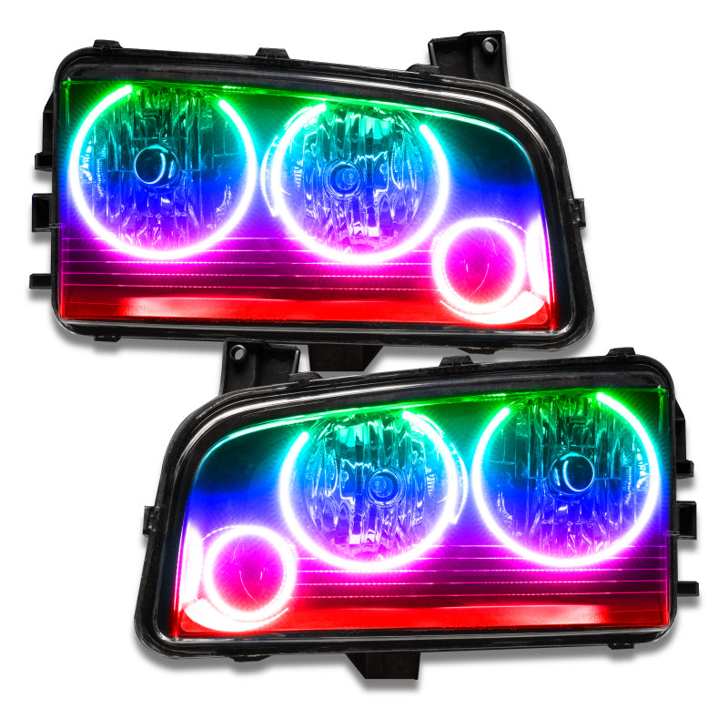 ORACLE Lighting Oracle 05-10 Dodge Charger SMD HL (Non-HID) - Triple Halo - ColorSHIFT w/o Controller