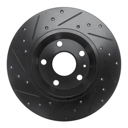 R1 Concepts R1 08-15 Audi TT Quattro Rear Right Drilled & Slotted Black Brake Rotor