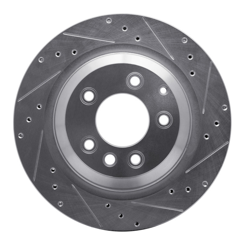 R1 Concepts R1 05-18 Porsche CAYENNE Rear Right Drilled & Slotted Silver Brake Rotor