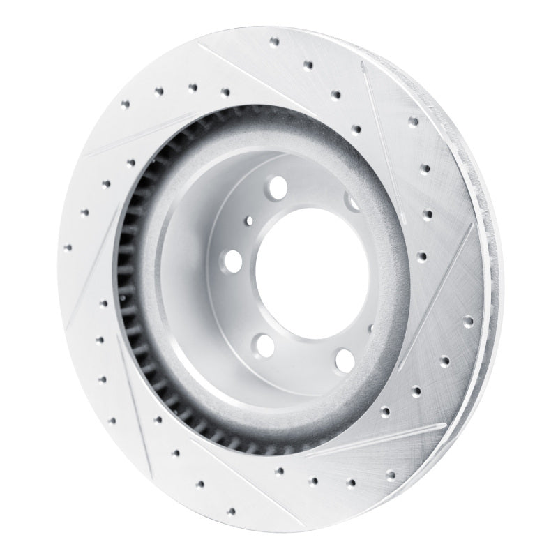 R1 Concepts R1 2022-2025 Lexus GX550 Front Left Drilled & Slotted Silver Brake Rotor