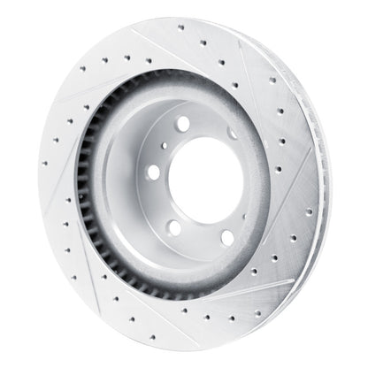 R1 Concepts R1 2022-2025 Lexus GX550 Front Left Drilled & Slotted Silver Brake Rotor
