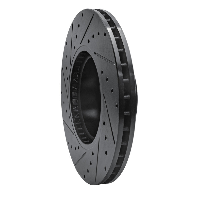 R1 Concepts R1 11-18 BMW X4 Front Right Drilled & Slotted Black Brake Rotor