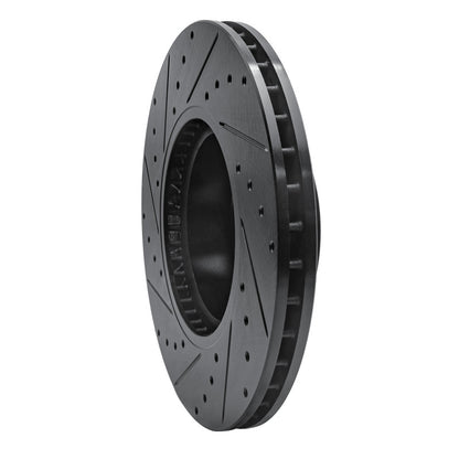 R1 Concepts R1 11-18 BMW X4 Front Right Drilled & Slotted Black Brake Rotor