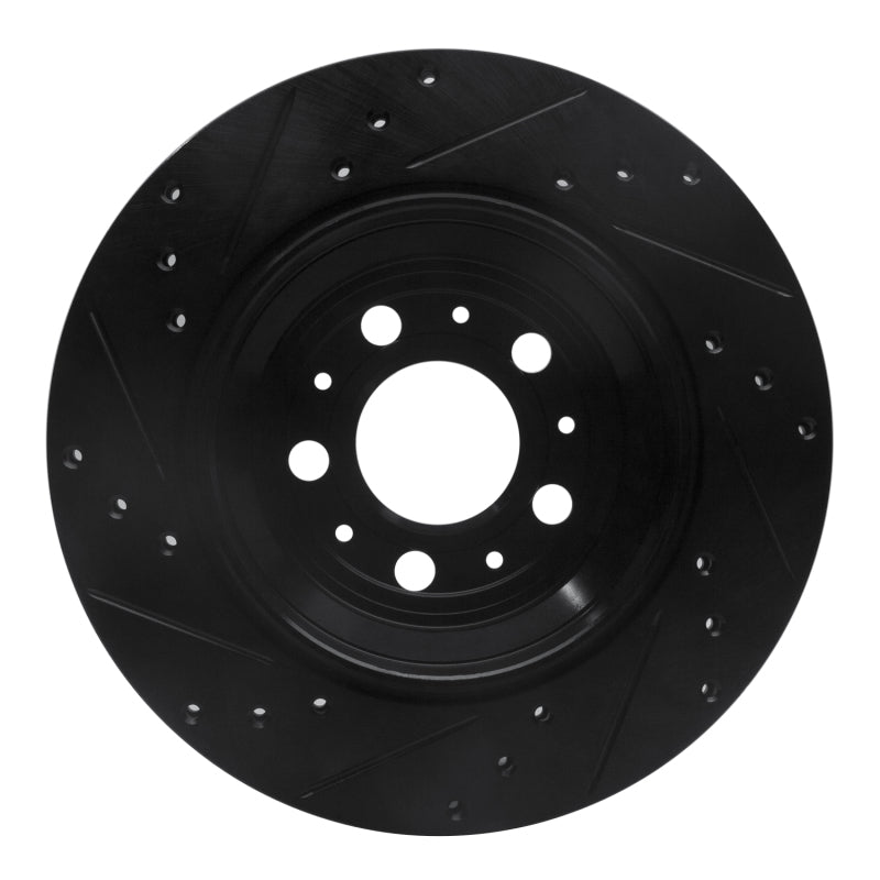 R1 Concepts R1 03-14 Volvo XC90 Rear Right Drilled & Slotted Black Brake Rotor