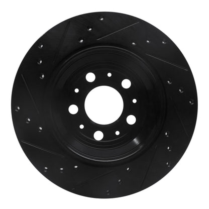 R1 Concepts R1 03-14 Volvo XC90 Rear Right Drilled & Slotted Black Brake Rotor