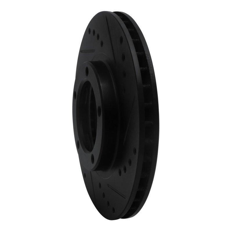 R1 Concepts R1 95-04 Toyota Tacoma Front Right Drilled & Slotted Black Brake Rotor