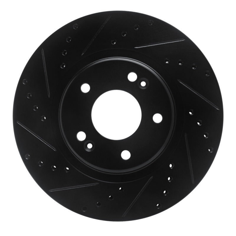 R1 Concepts R1 15-25 Hyundai Kona EV Front Left Drilled & Slotted Black Brake Rotor