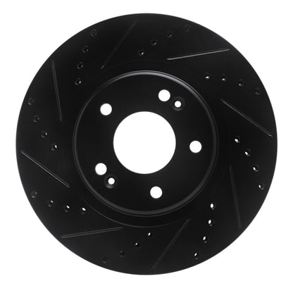 R1 Concepts R1 15-25 Hyundai Kona EV Front Left Drilled & Slotted Black Brake Rotor