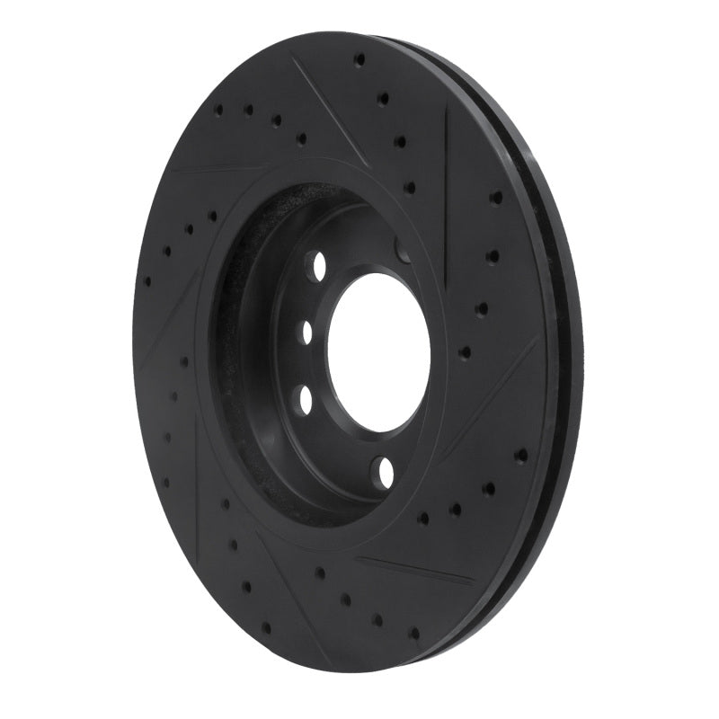 R1 Concepts R1 11-16 Mini Cooper Paceman Front Left Drilled & Slotted Black Brake Rotor