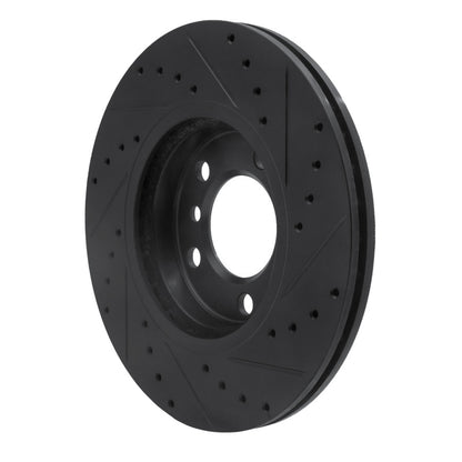 R1 Concepts R1 11-16 Mini Cooper Paceman Front Left Drilled & Slotted Black Brake Rotor