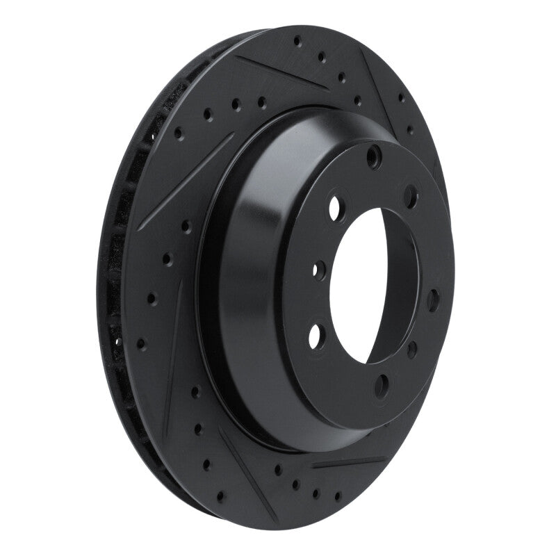 R1 Concepts R1 -23 Porsche Cayenne Rear Right Drilled & Slotted Black Brake Rotor