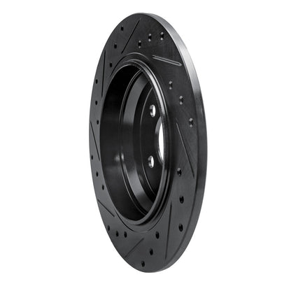 R1 Concepts R1 03-06 Mercedes-Benz CL500 Rear Right Drilled & Slotted Black Brake Rotor