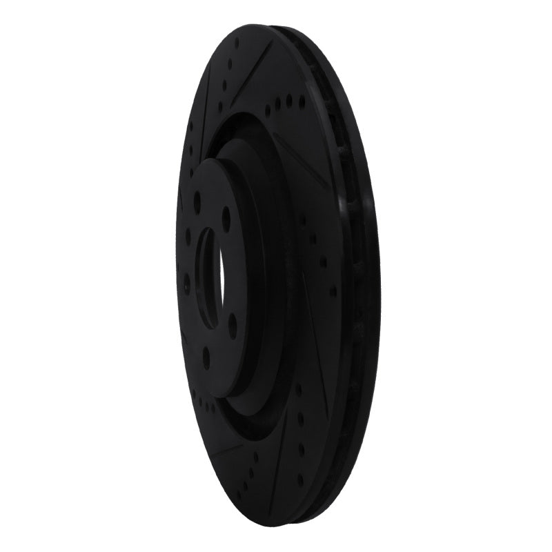 R1 Concepts R1 07-11 Audi S6 Rear Left Drilled & Slotted Black Brake Rotor