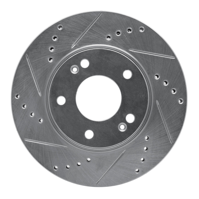 R1 Concepts R1 01-05 Hyundai SANTA FE Front Left Drilled & Slotted Silver Brake Rotor