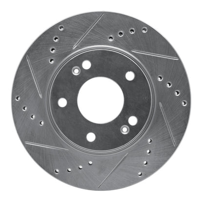 R1 Concepts R1 01-05 Hyundai SANTA FE Front Left Drilled & Slotted Silver Brake Rotor