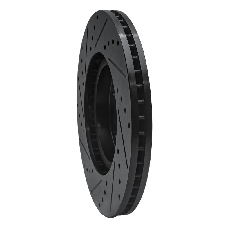 R1 Concepts R1 09-14 Acura TL Front Right Drilled & Slotted Black Brake Rotor
