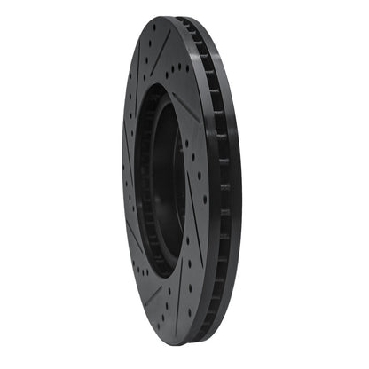 R1 Concepts R1 09-14 Acura TL Front Right Drilled & Slotted Black Brake Rotor