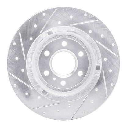 R1 Concepts R1 11-15 VPG MV-1 Rear Right Drilled & Slotted Silver Brake Rotor